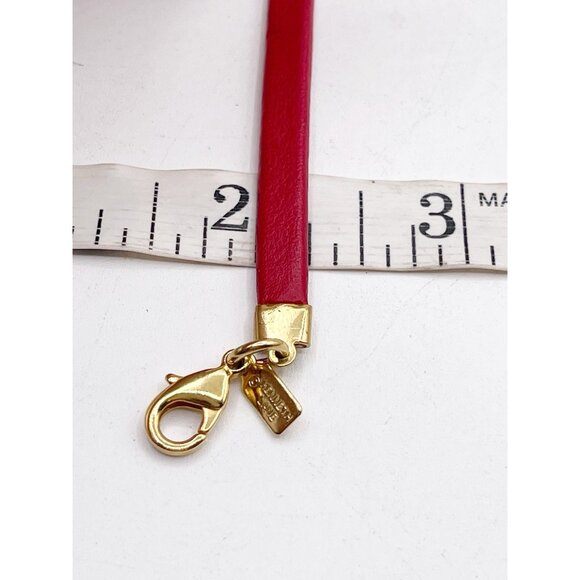 VTG Kenneth Jay Lane Red Choker Necklace Gold Tone Slim Collar Minimalist - Picture 5 of 7